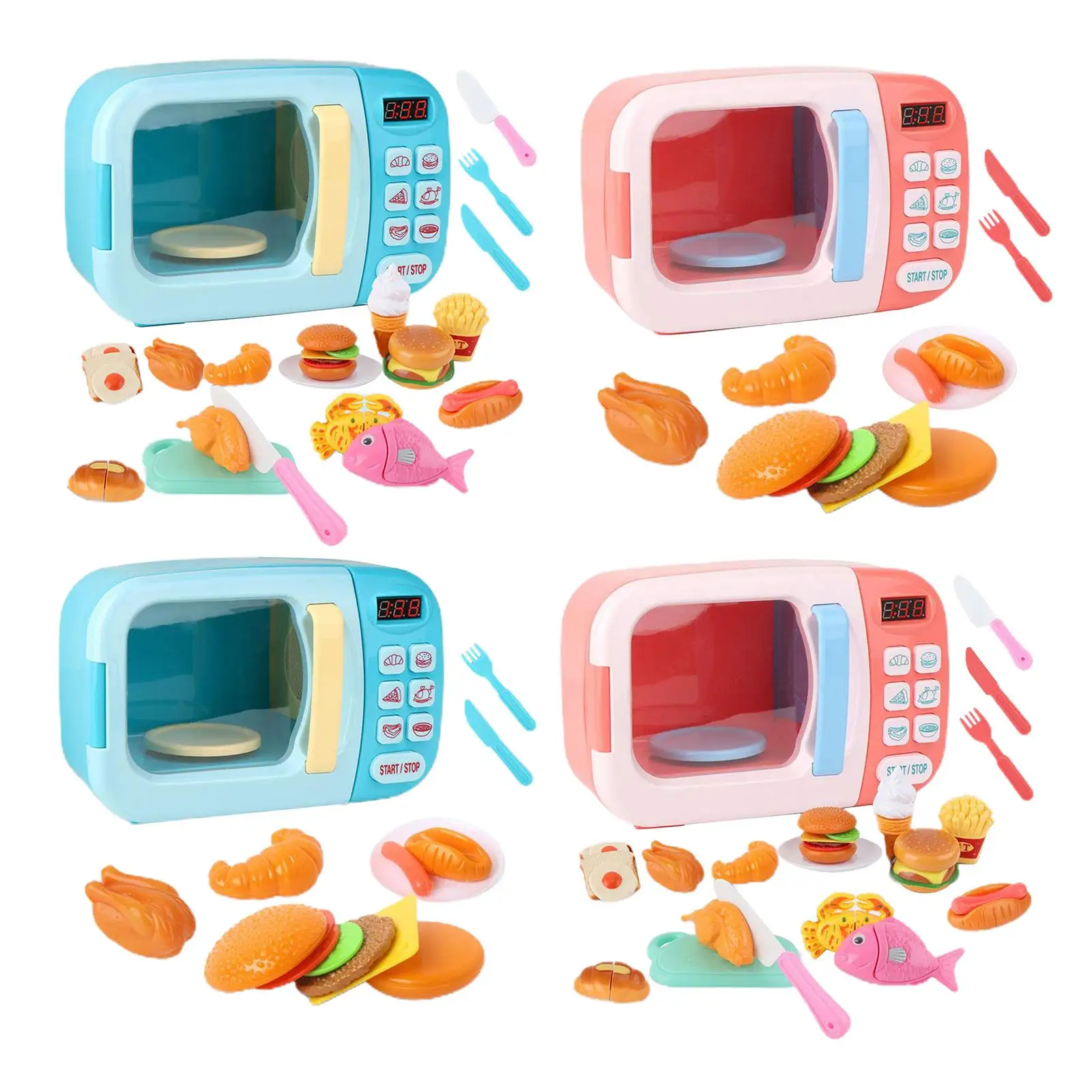 

Kid Microwave Kitchen Toys Pretend Play Accessories Food Home Appliance