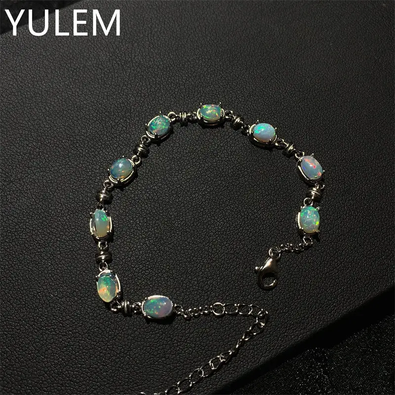 2026  Natural Opal Gem Bracelet Beautiful and Elegant 925 Silver Ladies Daily Wear Fine Jewelry