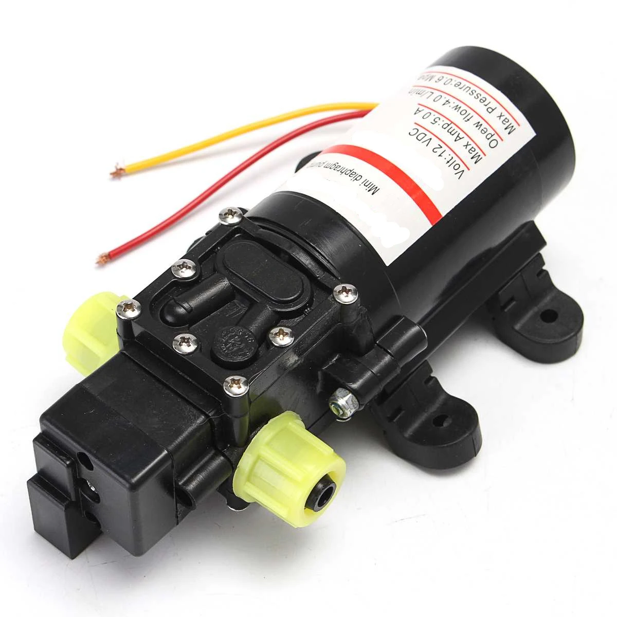 Water Pump 4.0L/min 0.6Mpa DC 12V Self Priming Pump Water High Pressure Diaphragm for Caravan/RV/Boat/Marine Boat