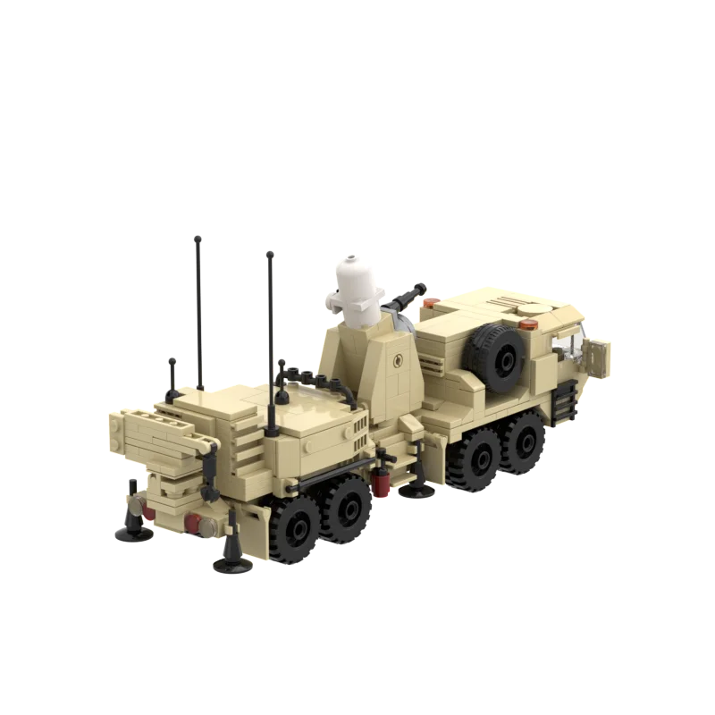 MOC Block Building M977 HEMTT Phalanx Weapon System WW2 Military Equipment Tactical Truck Vehicle Bricks Toys Children\'s Gifts