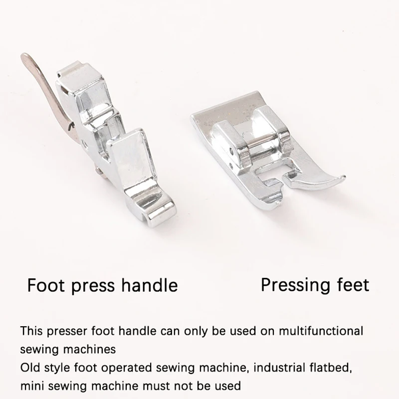 Home Use Sewing Machine Accessories Metal Presser Foot Snap On Low Shank Adapter Foot Press Handle For Quilting Stitching Feet