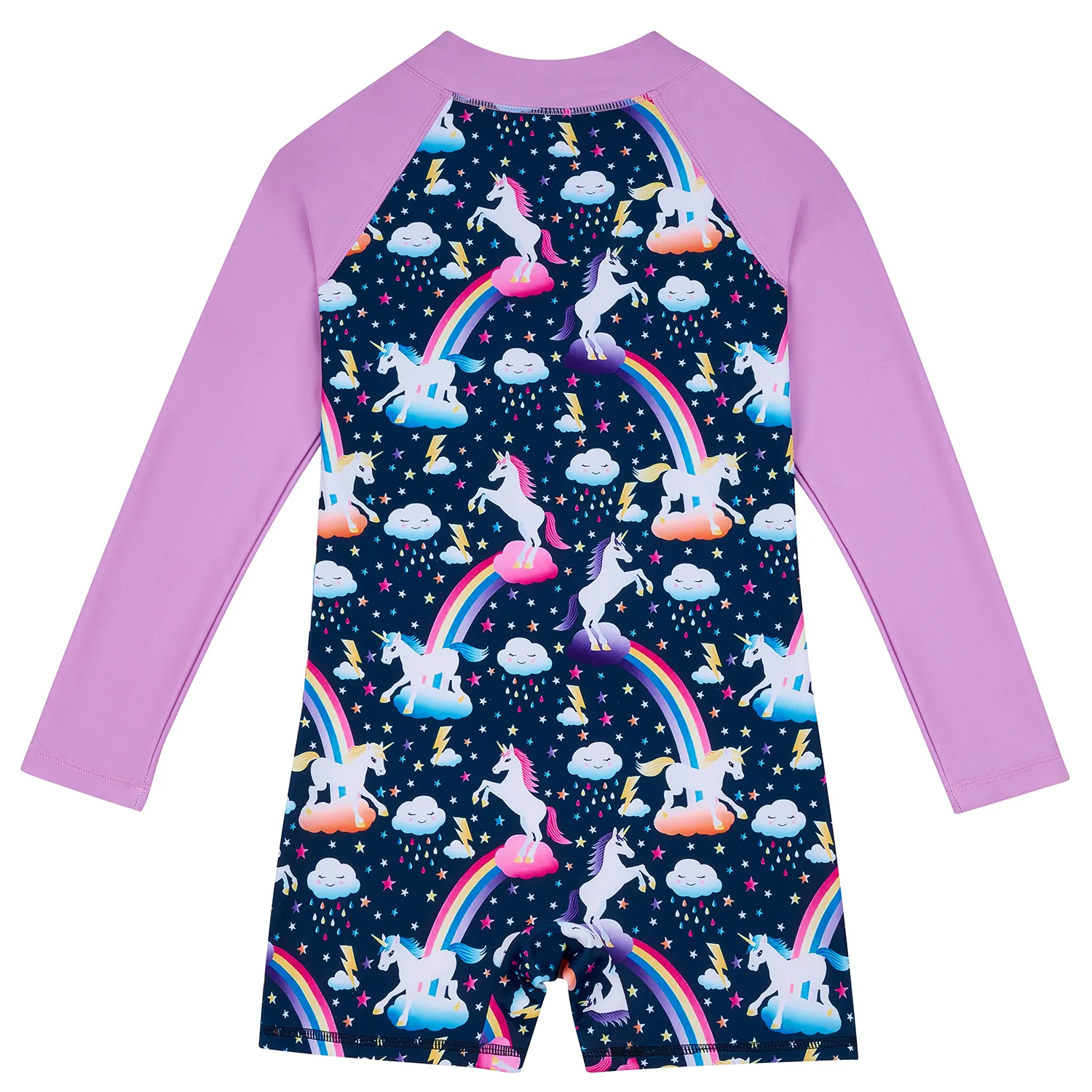 Girls One-Piece Swimwear Printing Swimsuit Kids Summer Long Sleeve Sunscreen Swimming Beach Wear Children Bathing Suit 3-12 Year