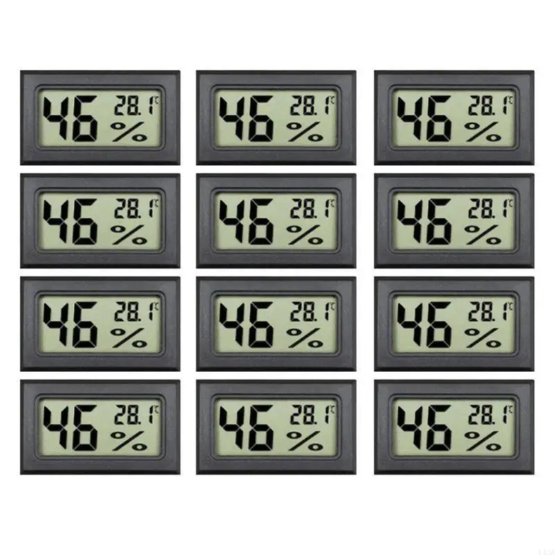 L43A 12pc Digital Electronic Temperature Humidity Meters Gauge Thermometer Hygrometer