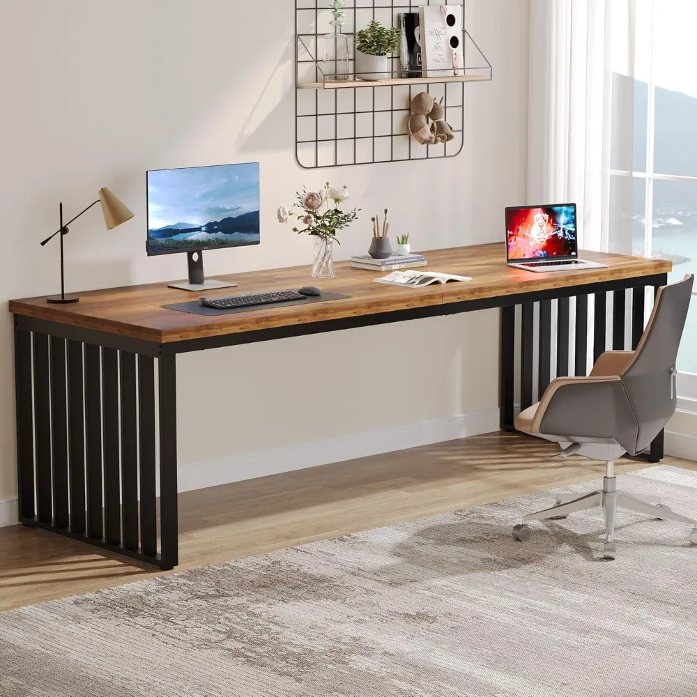 

78.74" Extra Long Computer Desk for 2 Person, Double Long Desk with Heavy Duty Metal Frame, Double Workstation, Customized