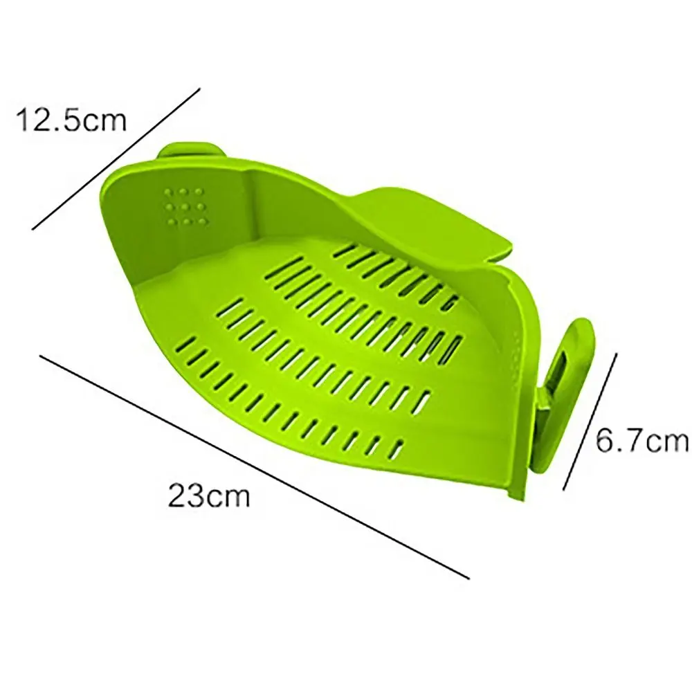 Silicone Clip-On Strainer Kitchen Gadgets with 2 Clips Handheld Drainer Widen Pot & Pasta Strainer For Pots Pans Bowls