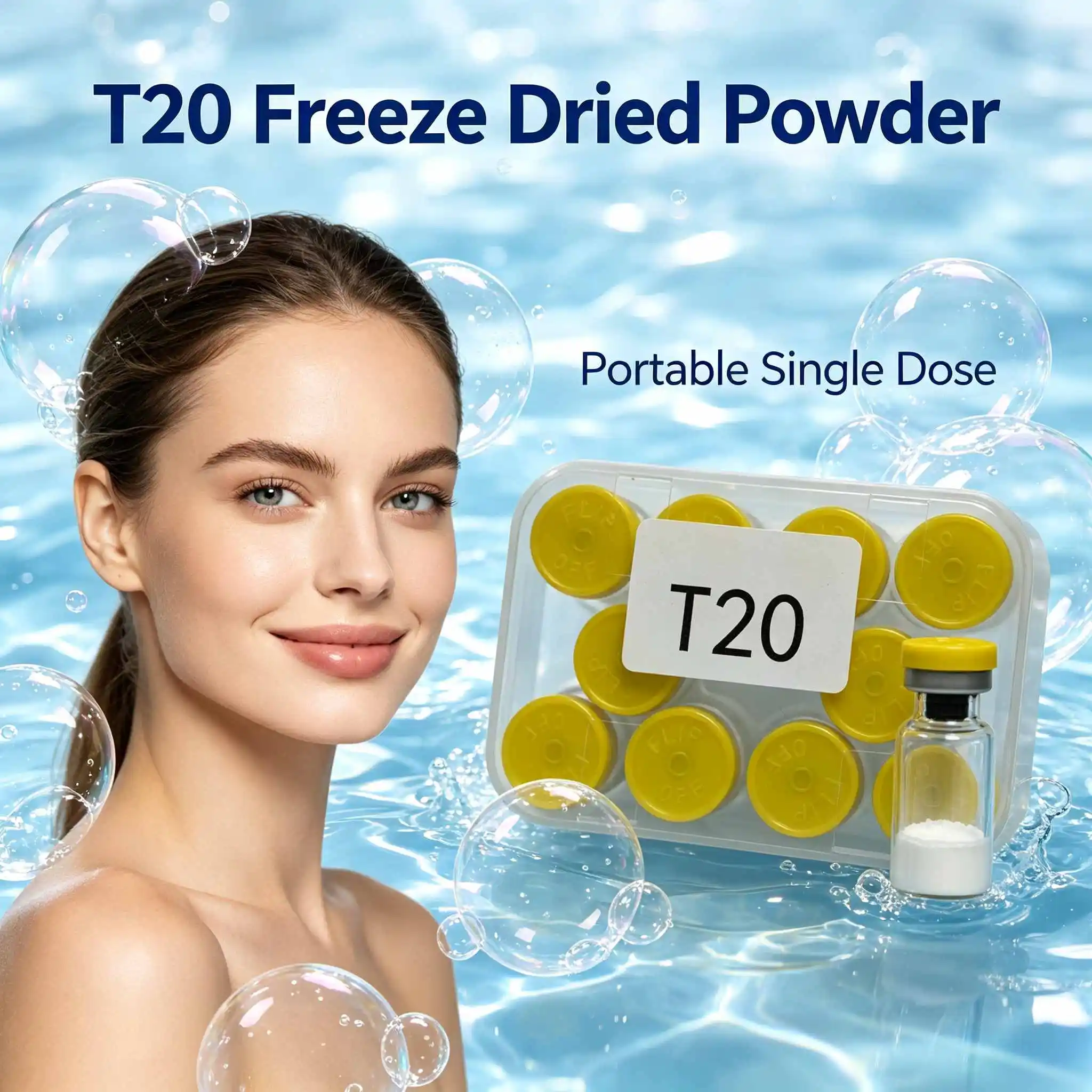 Lyophilized Powder Vial Set,Hydrating Facial Essence,Freeze-Dried Powder,Random Cap Colors,Date Subject to Actual Goods