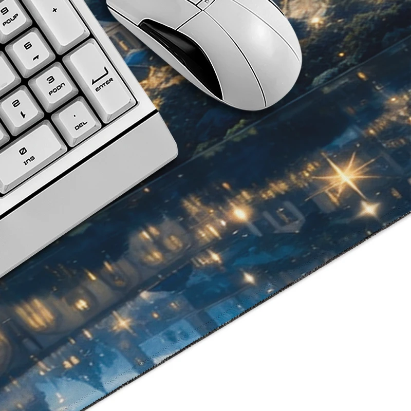 Blue Medieval Castle Mouse Pad Gamer printon demand Custom Home HD Mousepad XXL Playmat Carpet Desktop Mouse Pad Table Mat