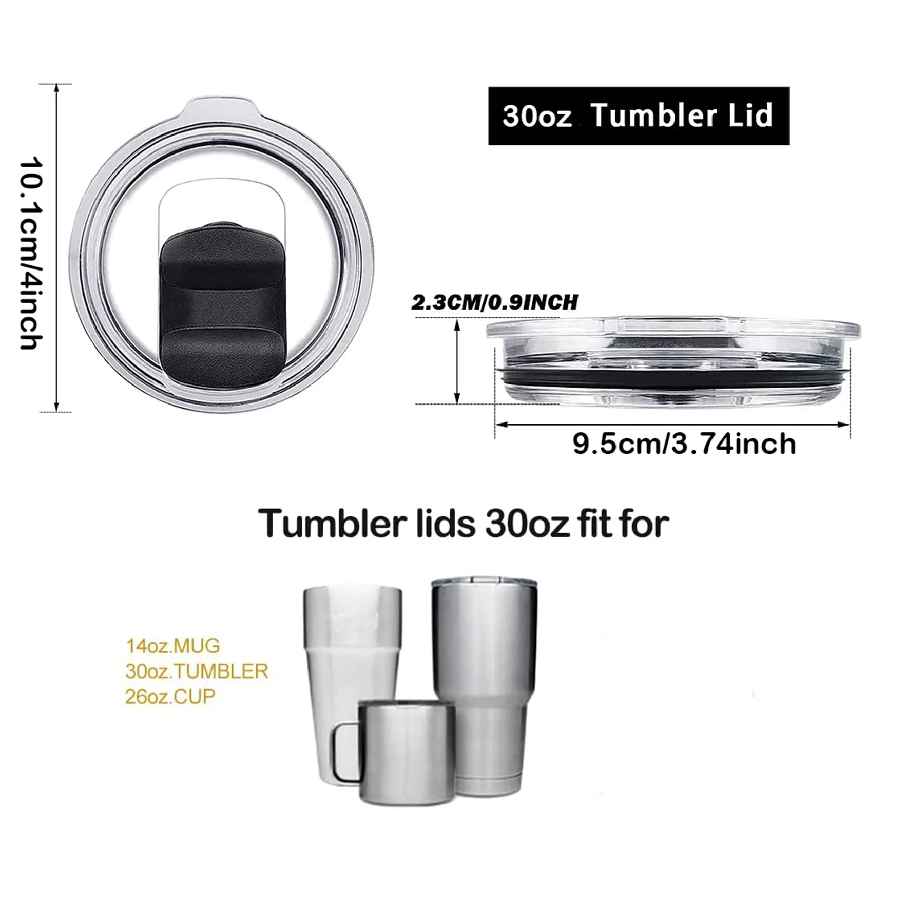 1 Magnetischer Deckel für 20/30oz Becher, Geeignet für Edelstahl-Thermobecher mit Innendurchmessern von 8cm und 9,5cm, 20oz Auto-Becher Magnetdeckel – Detail 3