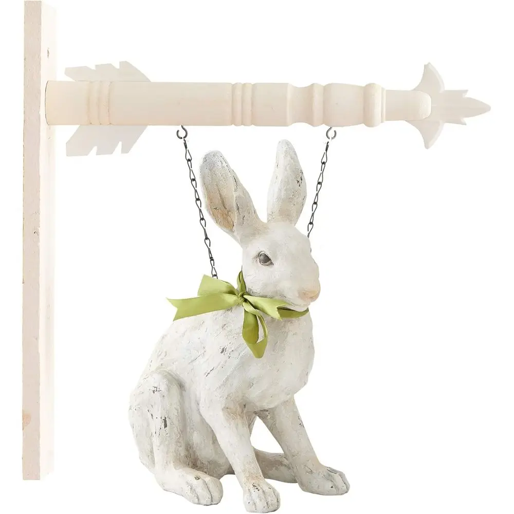

Фигурка белого кролика 11,5 см с зеленой лентой, бантом и стрелой