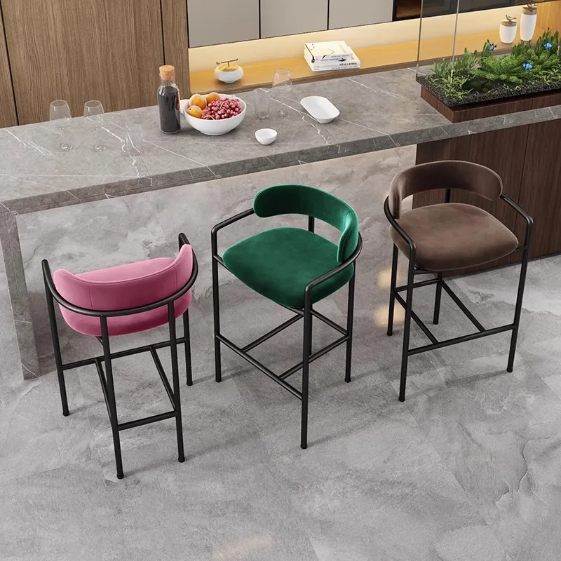 Kursi bangku Bar bangku Bar, kursi Bar mewah minimalis untuk desain dapur Gaming Sgabello Cucina Alto dekorasi rumah