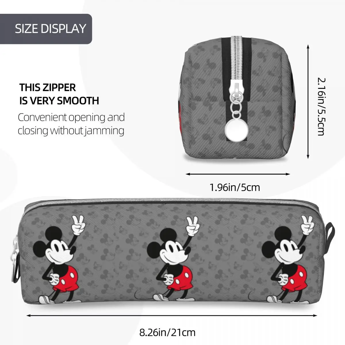 Imagem -04 - Clássico Mickey Mouse Pencil Cases Pen Box Lápis Bolsas Grande Armazenamento Material Escolar Bolsa Cosmética Estudante