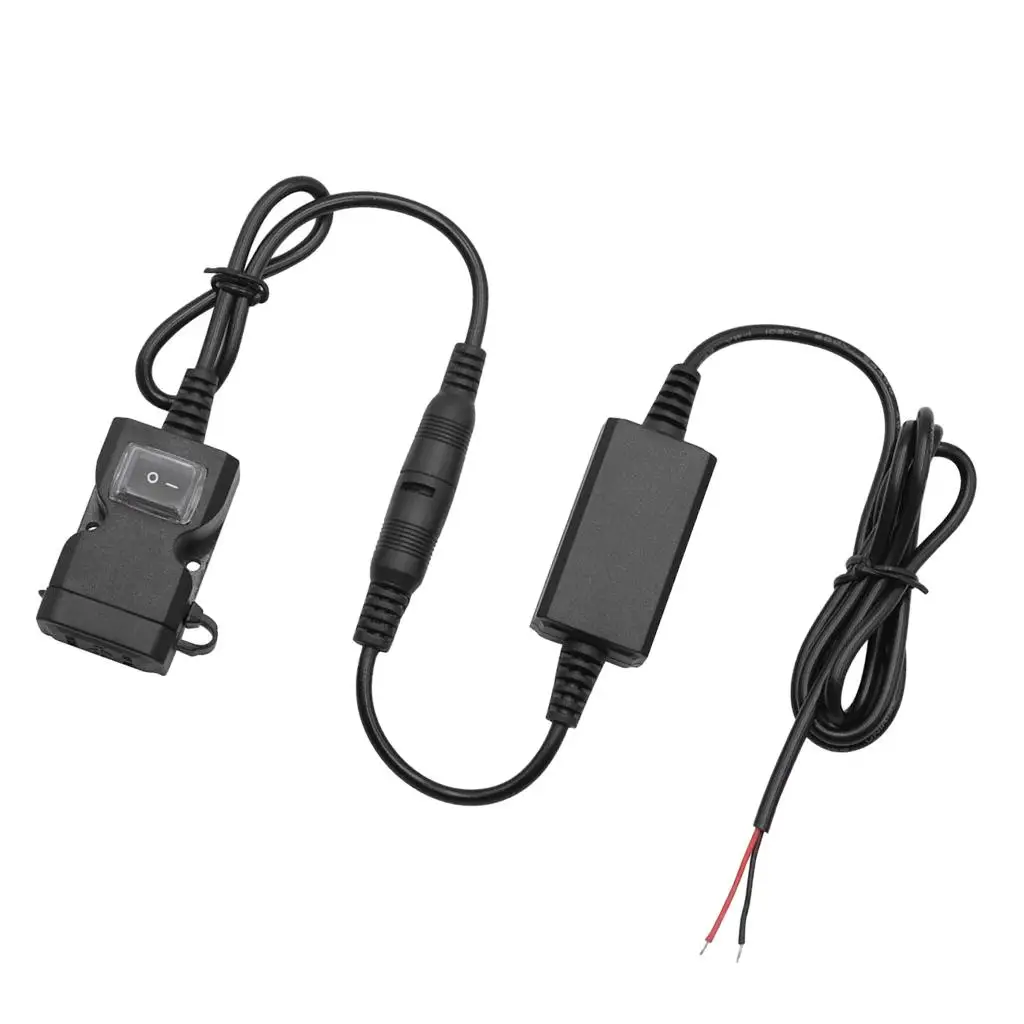 Motorcycle Handlebar Charger Dual USB Outlet Power Socket ABS Material for Electronic Devices