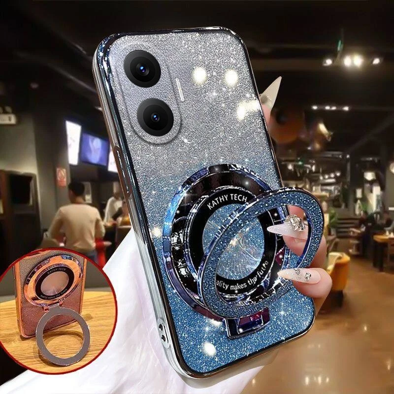 

Luxury Plating For Xiaomi Poco F7 Pro Ultra 5G Magnetic Glitter Diamond Case For Xiaomi Poco F7 Ultra Pro 5G Soft Silicone Cover