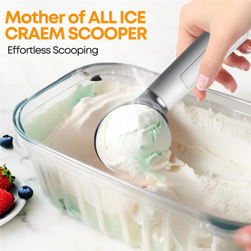 Heated Ice Cream Scoop-Electric Scooper For Hard Ice Cream And Desserts,Handheld Heating Up To 158°F, With LED Display