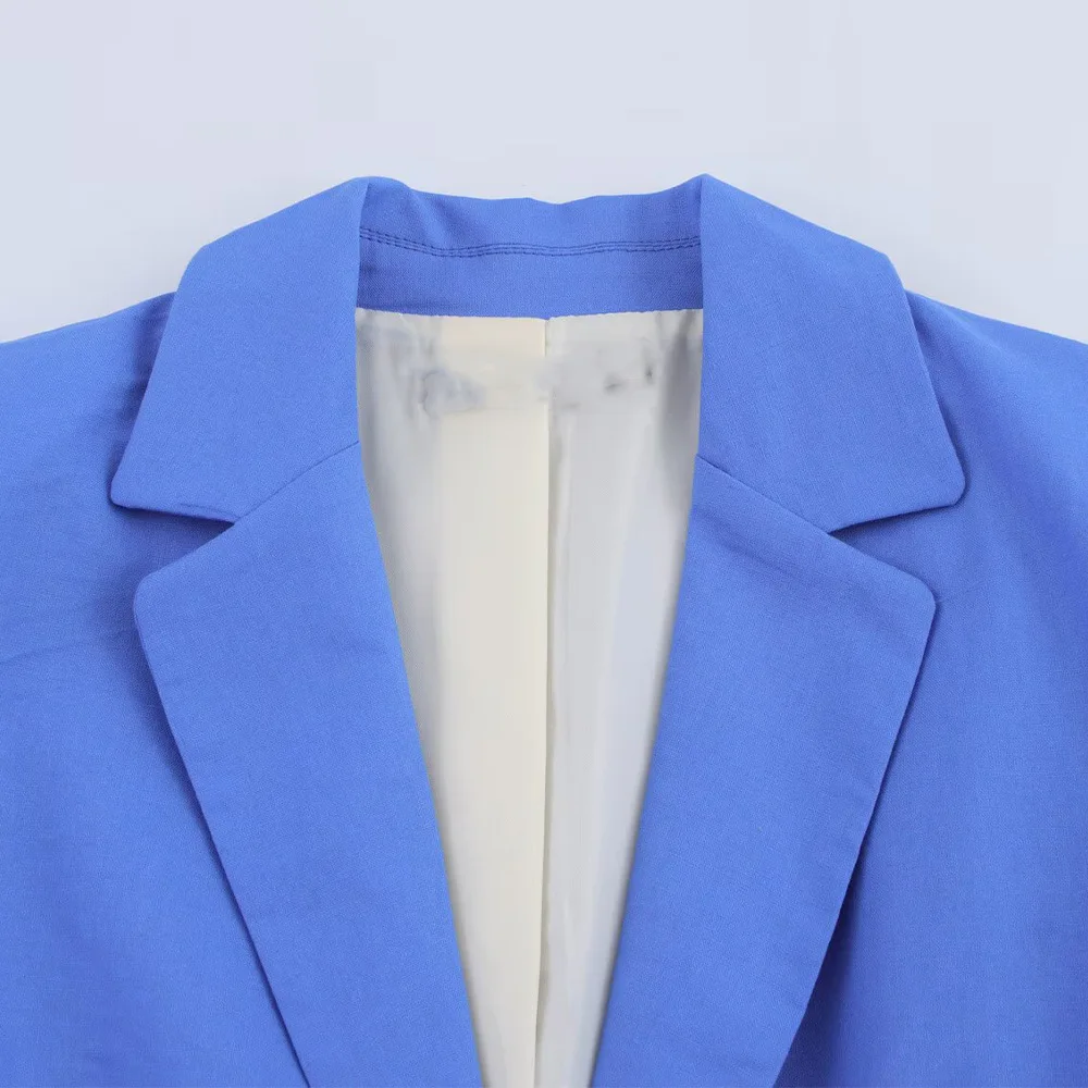 blazer feminino terno lapela botão manga comprida solto cor sólida jaqueta mid-rise calças de perna reta commuter novo terno de primavera