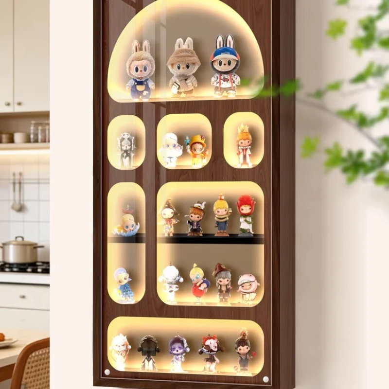 Storage Display Stand Acrylic Figure Display Cabinet Dust-proof Luminous Shelf
