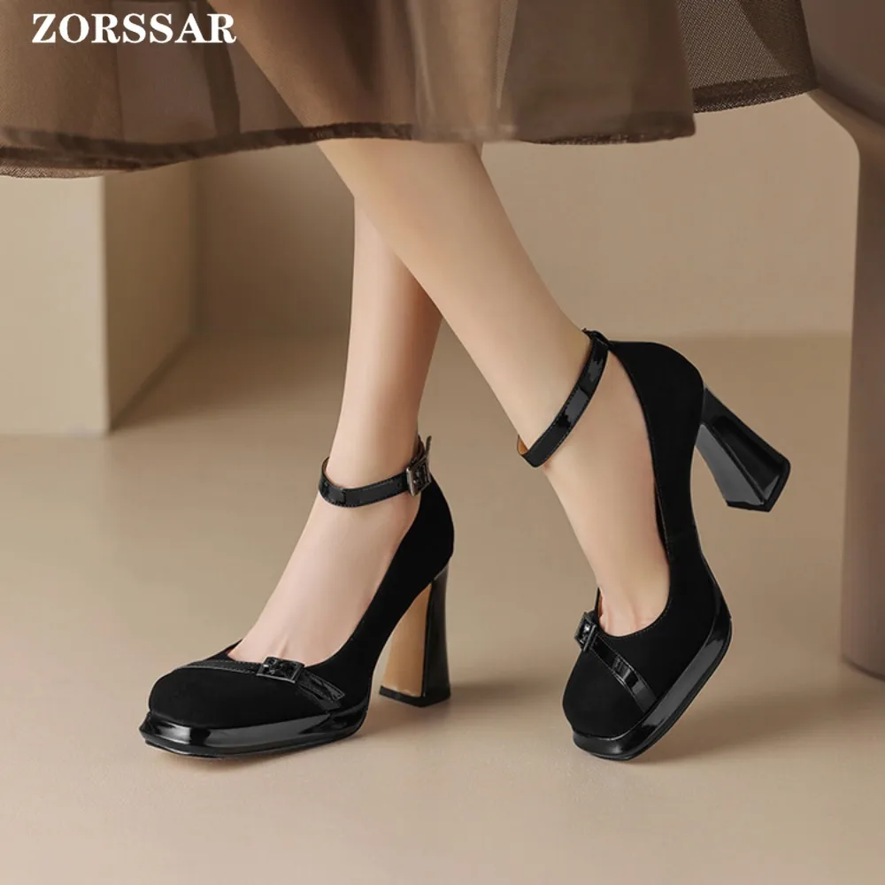 

Bridal Wedding Large Size Sweet Lolita Girls Black Buckle Decoration Casual Mary Janes Platform Shoes Women Japanese Style Pumps