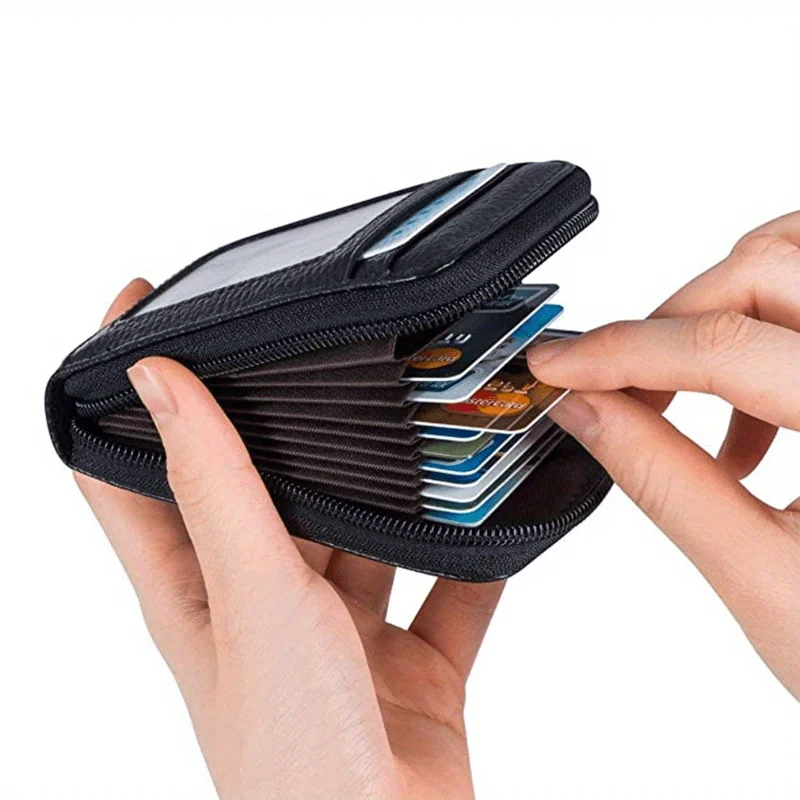 1Pc Leather Card Case with Zippered Coin Compartment Long Lasting and Durable  Portable Perfect for Daily Commuting