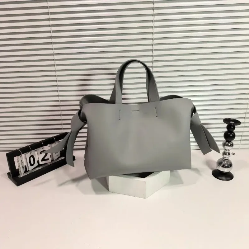 Mode Boog Versierde Draagtas Echt Lederen Schoudertas Crossbody Tas Commuter Draagbare Emmer Tas/Dames Handtas/schoudertas