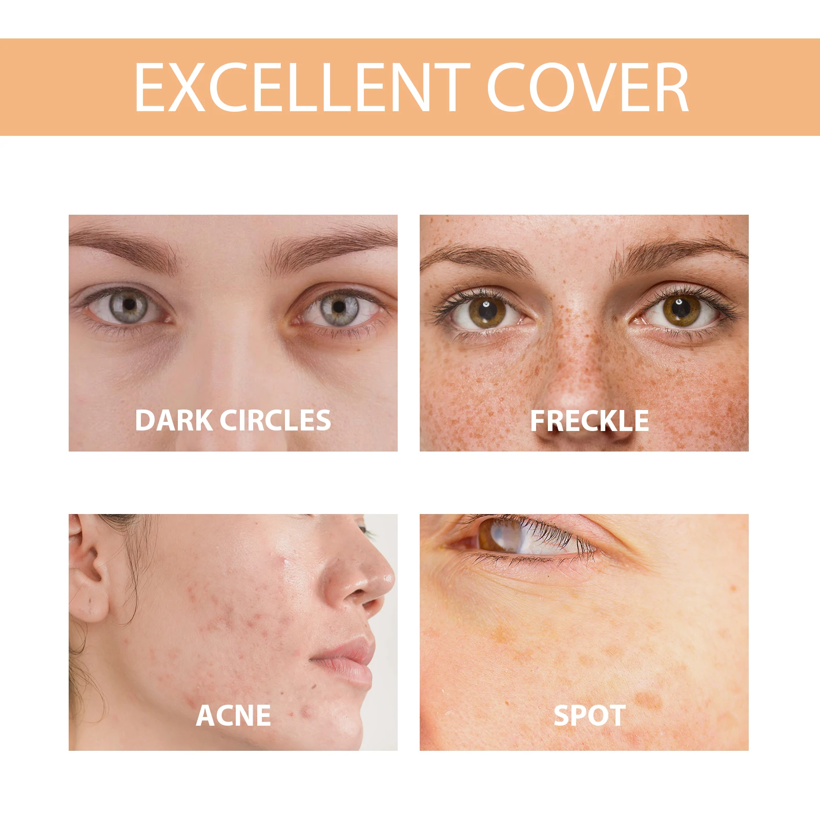 Correcteur fond de teint liquide hydratant couleur naturelle maquillage hydratant tenant correcteur contrôle de l'huile imperméable à l'eau résistant à la sueur