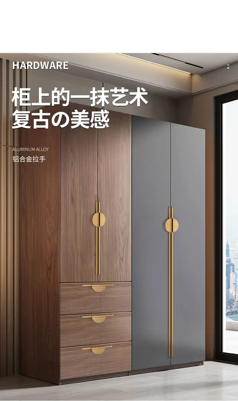 Yutoko moderne dark gold grau runde schrank tür griffe schublade zieht 200mm 500mm küche schrank möbel griffe hardware – Detail 1