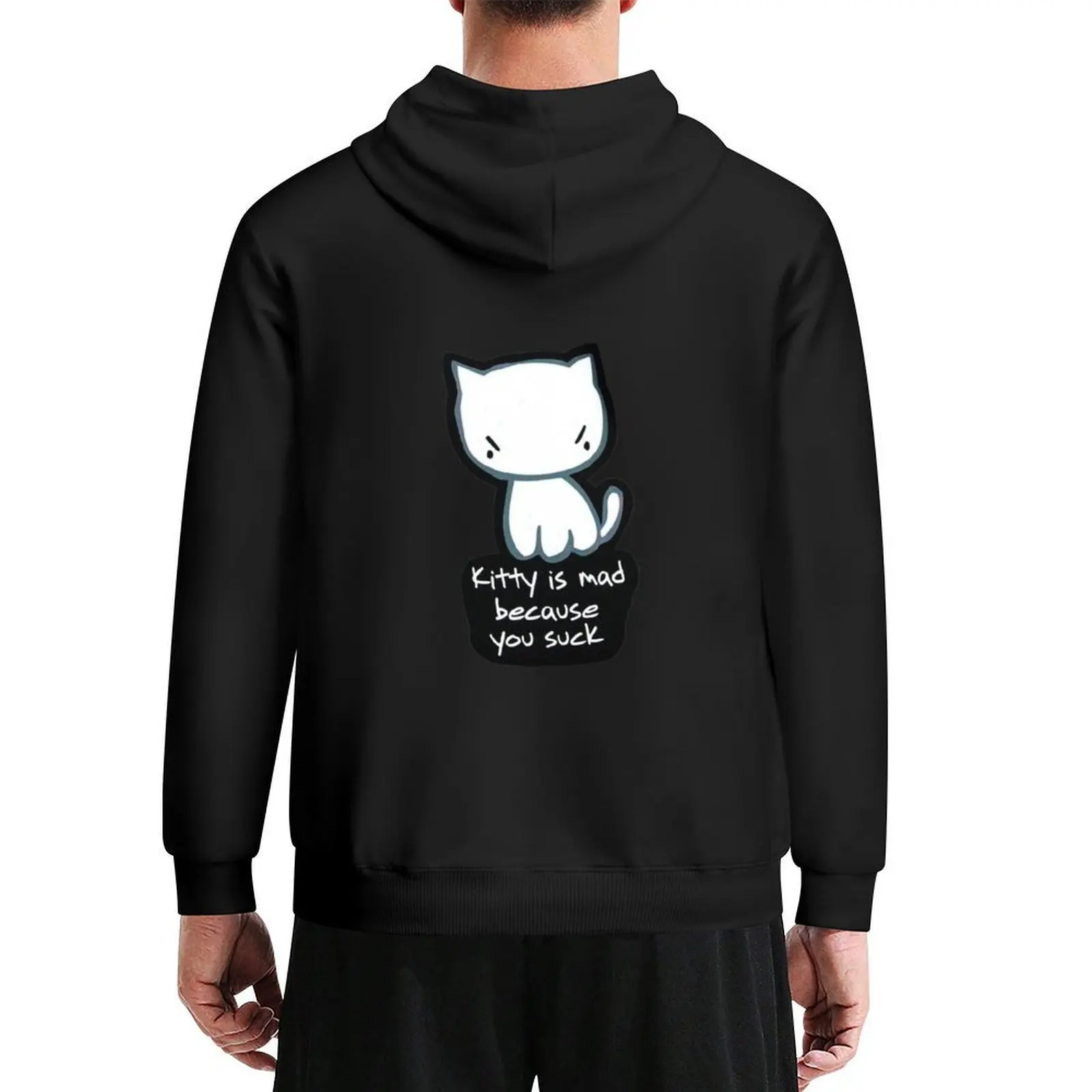 

kitty is mad bc u suck Hoodie hooded shirt male clothes autumn jacket men men clothes tracksuit