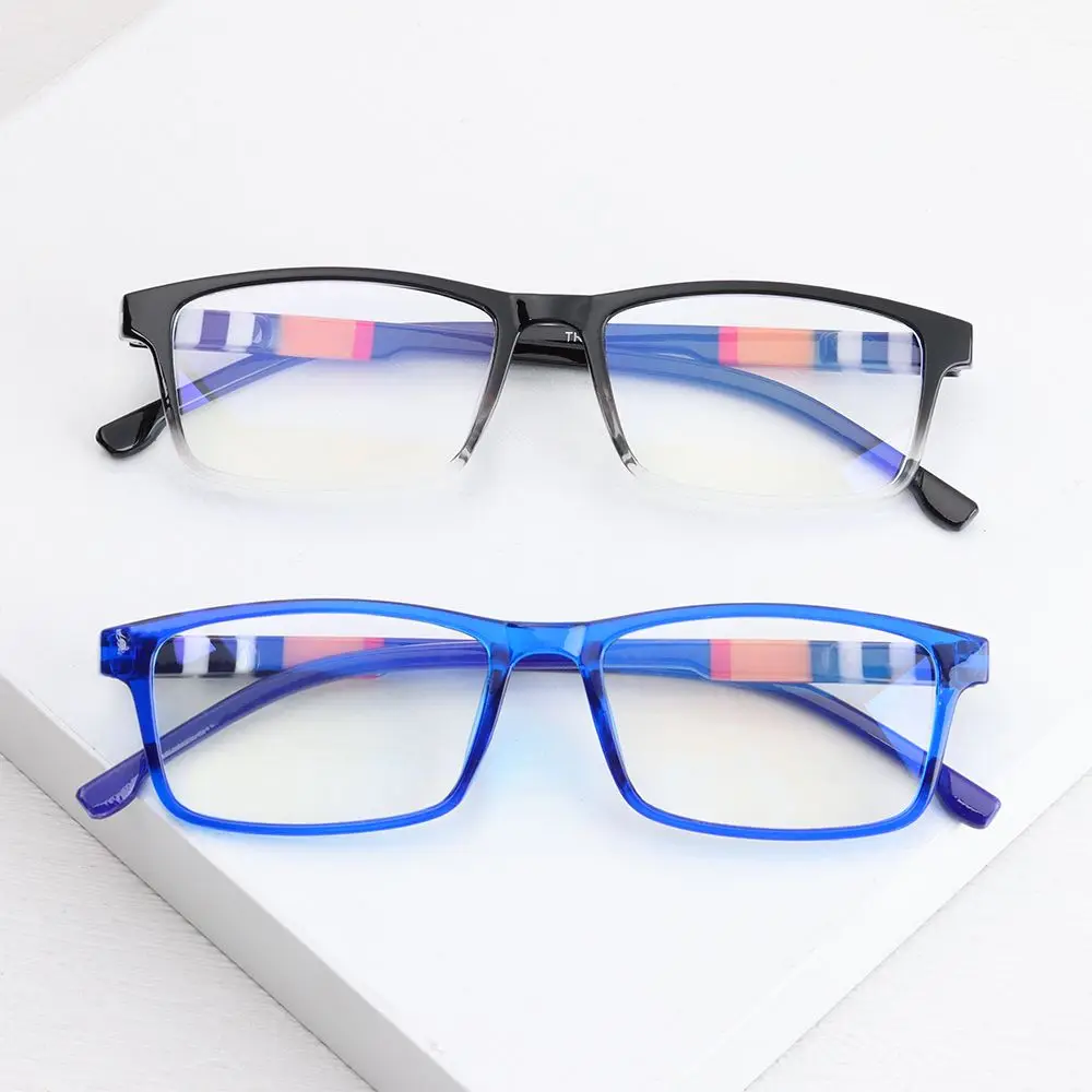 Striped Anti-Blue Light Reading Glasses Women Men Ultralight Square Presbyopia Eyeglasses Vintage Magnifying Eyewear +1.0~+4.0