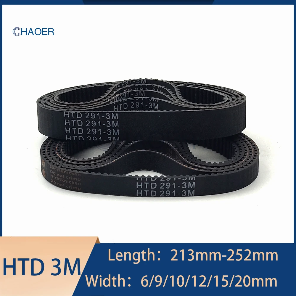 HTD 3M Timing Belt Length 213‑252mm Width 6‑20mm Rubber Synchronous Belt For 3D Printer CNC Router Laser Engraving Machine Parts