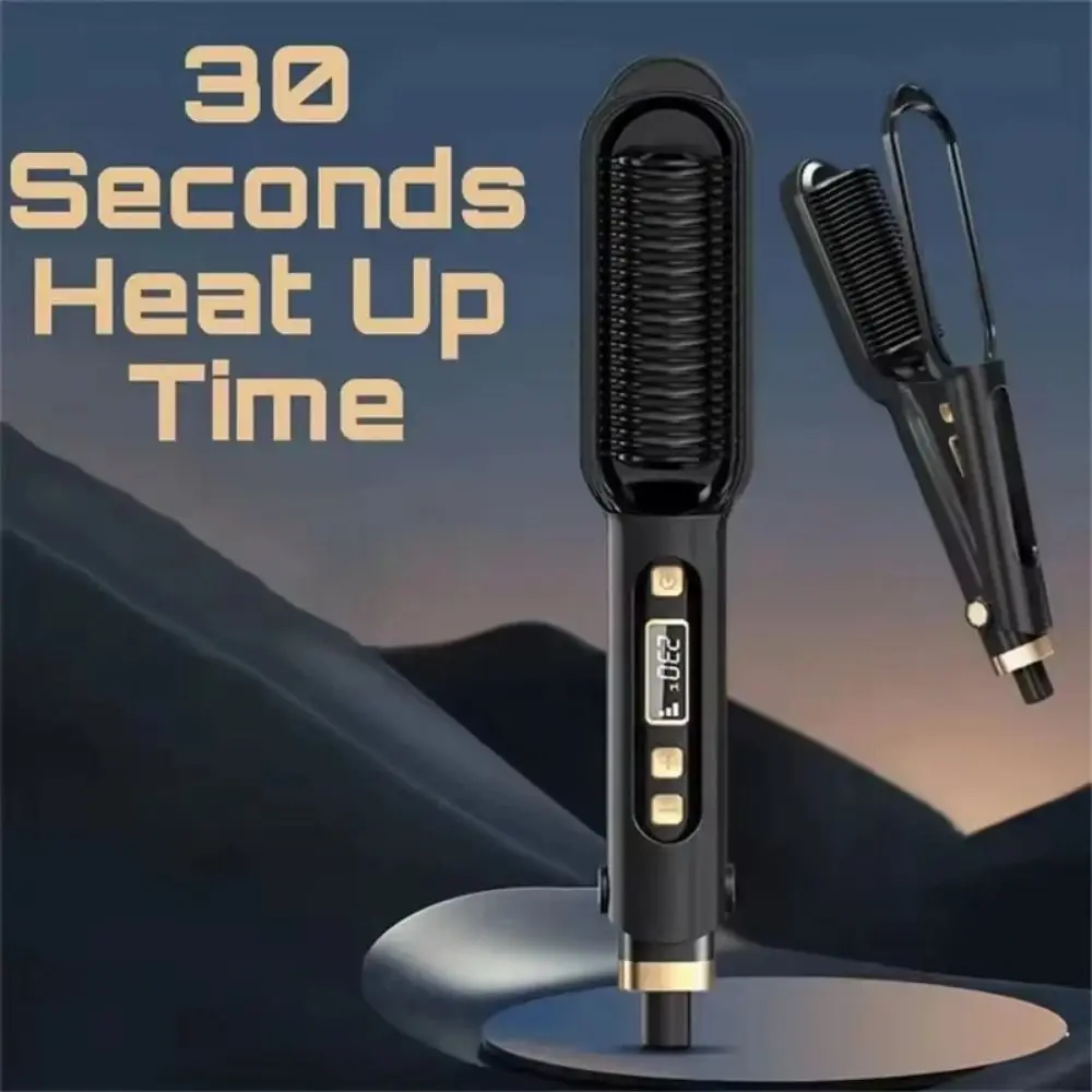 

Anti Scald Electric Hair Straightening Comb LED Digital Display Fast Heating Negative Ion Straighten Brush Detangling