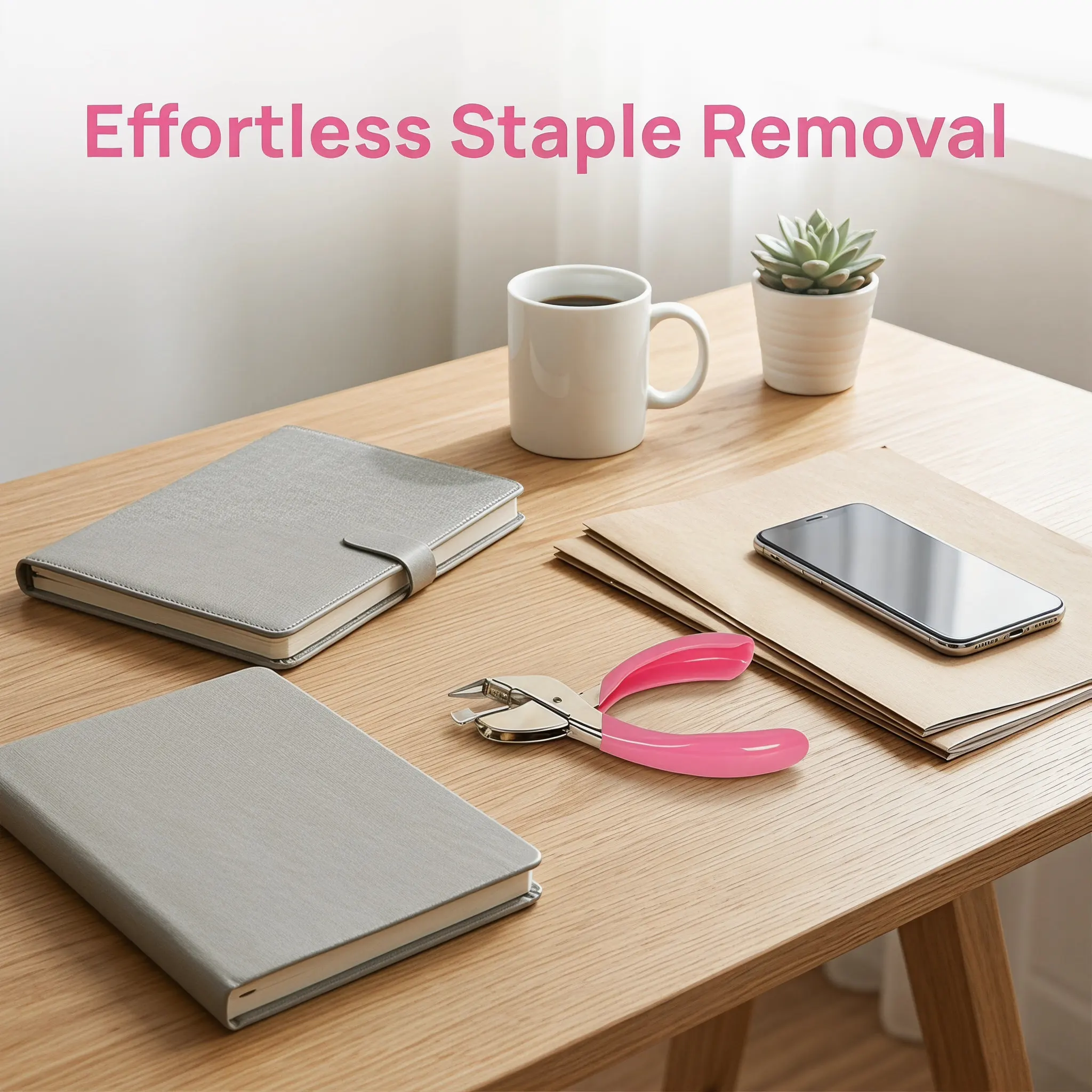 Universal Staple Remover Tool Pink Lightweight Staple Removal Clip for Stapler Fast Safe Nail Puller Ideal for Office and School