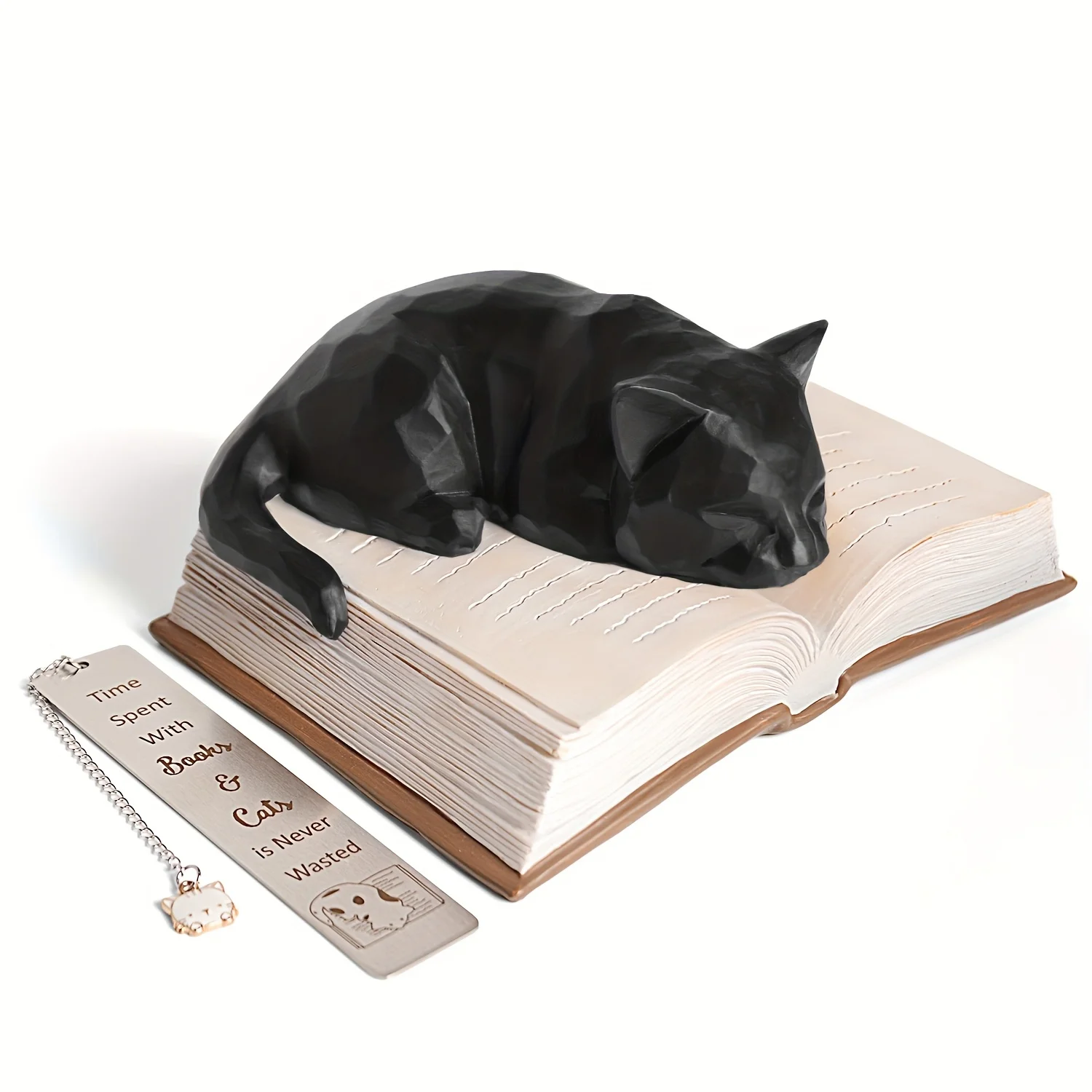 Cat & Book Lover Gifts – Collectible Black Cat Figurines, Adorable Ceramic Decor for Shelves or Bookcases, Thoughtful Present fo - view 7
