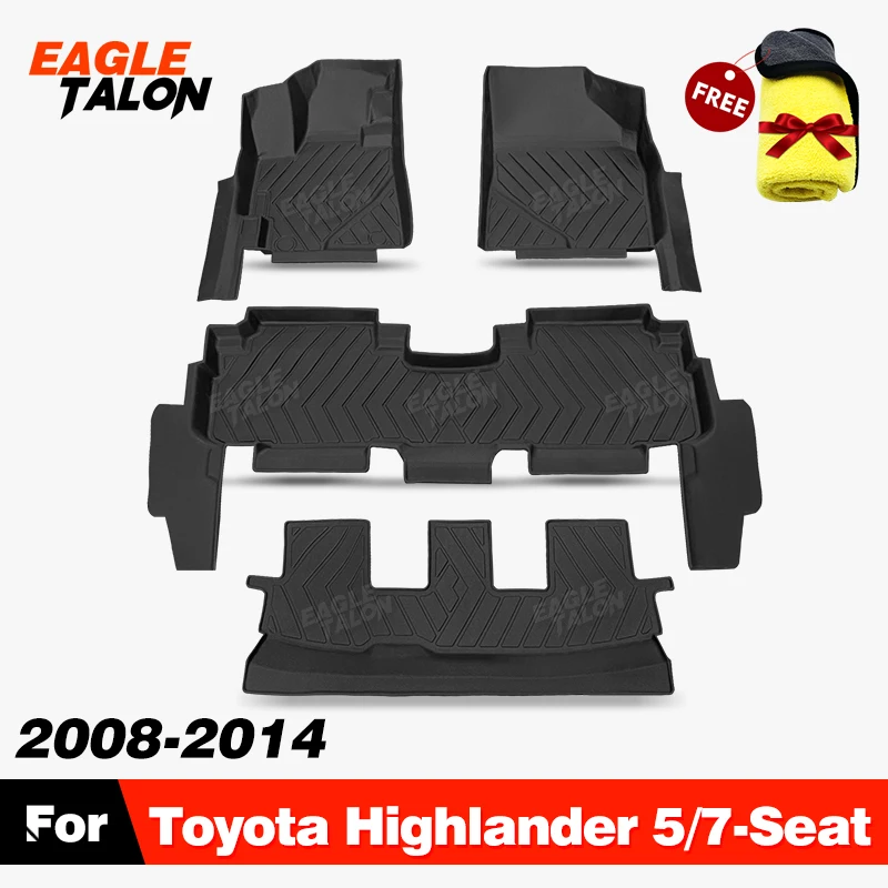 All-Weather TPE Floor Mat For Toyota Highlander 5/7-Seat 2008-2014 13 12 11 10 09 Carpet Cover Auto Interior Protector Accessori