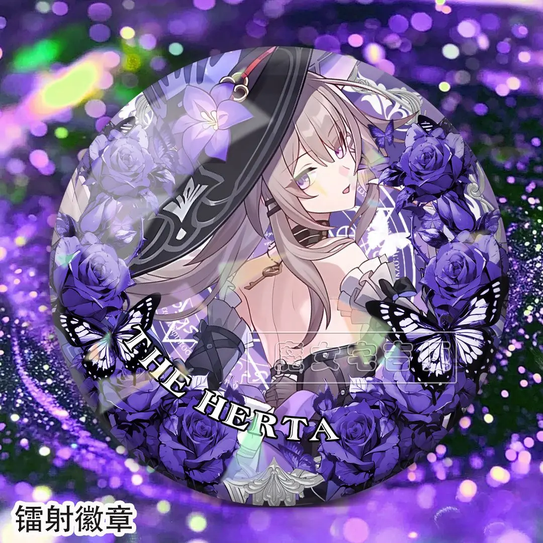 لعبة هونكاي: ستار السكك الحديدية هيرتا Aglaea بروش BagLapel دبوس تذكارية لينة زر قبعة الزخرفية صفيح شارة فتاة هدية