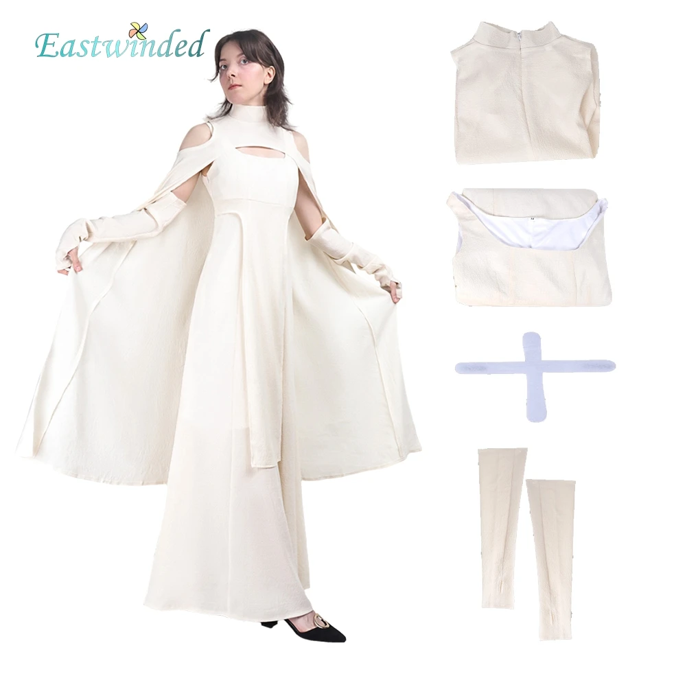 

Sheltay Movie Space Battle Косплей Белое платье Плащ Длинная юбка Комплект одежды Костюм Одежда Хэллоуин Карнавальная вечеринка Одевание