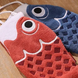 Lovely Koi Hand Towel New Hanging Absorbent Dry Towel Household Accessories Kitchen Double-sided Thickened Children's Hand Towel