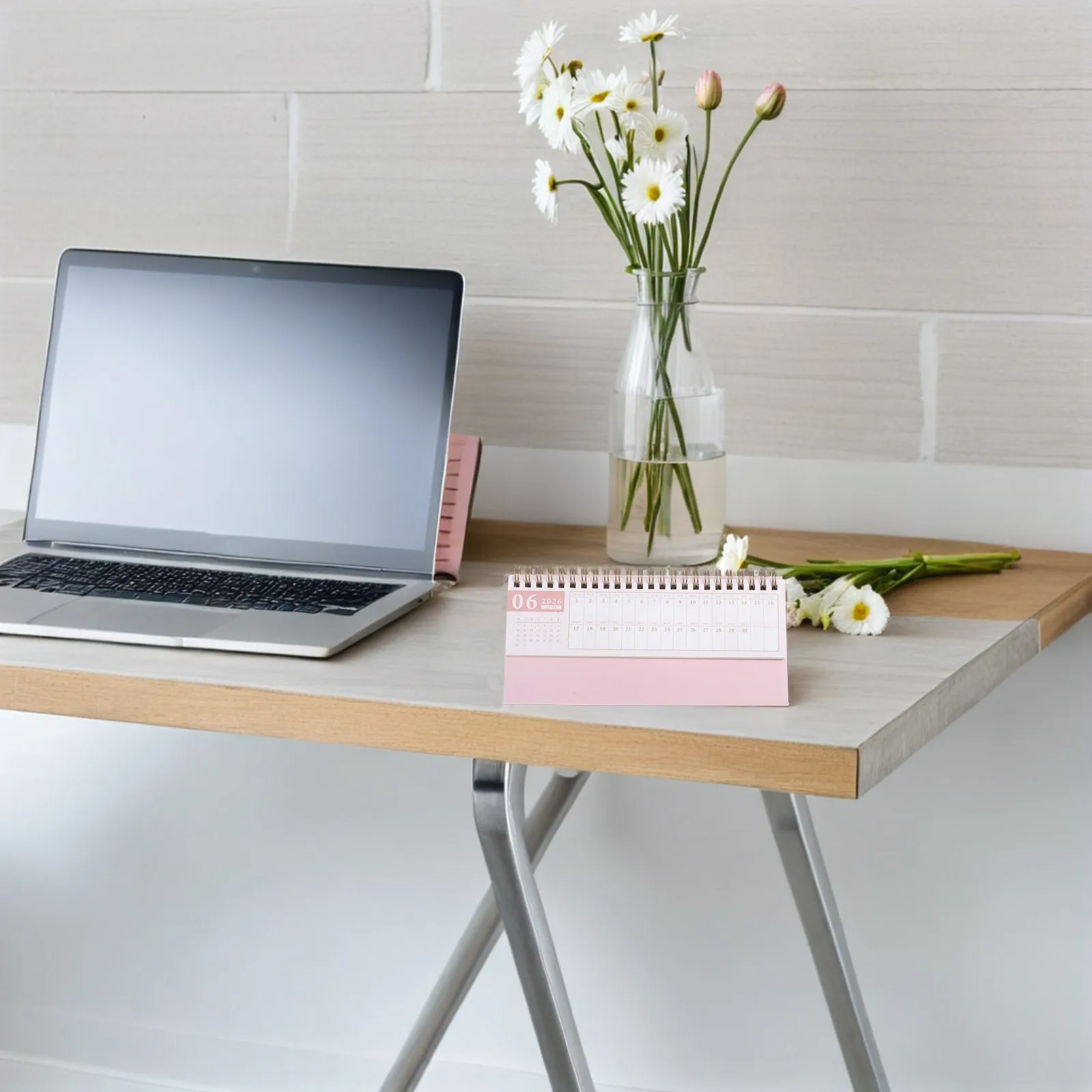 Small Standing Flip Desk Calendar 2025-2026 Portable Mini Monthly Planner Thick Paper Twin-Wire Binding Compact Desktop Calendar