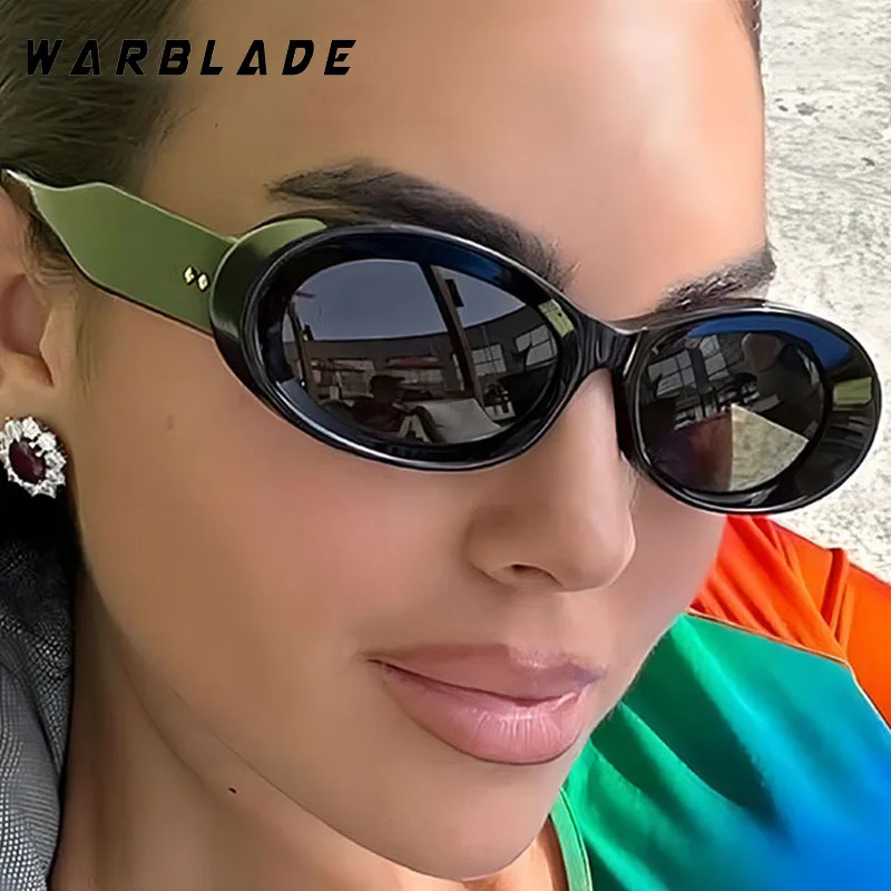 

2025 Retro Oval Thick Frame Women's Sunglasses Luxury Brand Rivets Men Sunglass Drive Outdoor Sports Shades Fashion UV400 Lentes