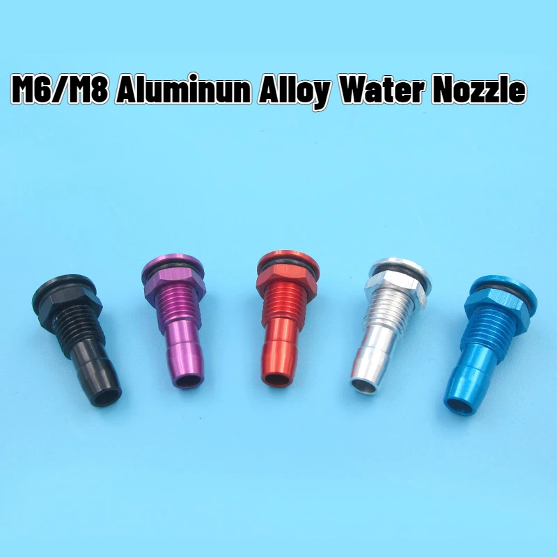 M6 M8 Aluminum Alloy Water-cooled Drain Nozzle For 3*5/4*7mm Silicone Pipe Electric/Methanol Boat Gasoline Marine Model Ship