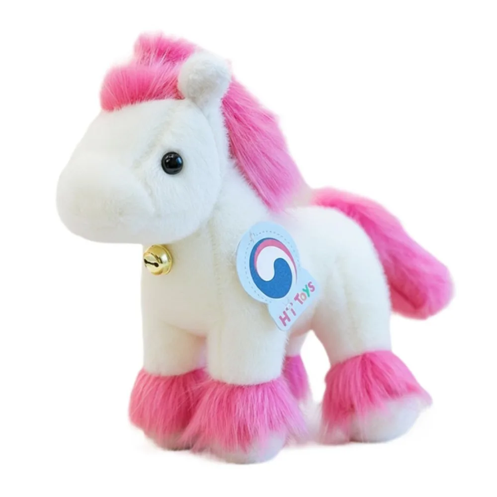 Mascot 2026 Horse Cute Bell Stuffed Horse Fluffy Kawaii Zodiac Pony Figurine Festive Decor