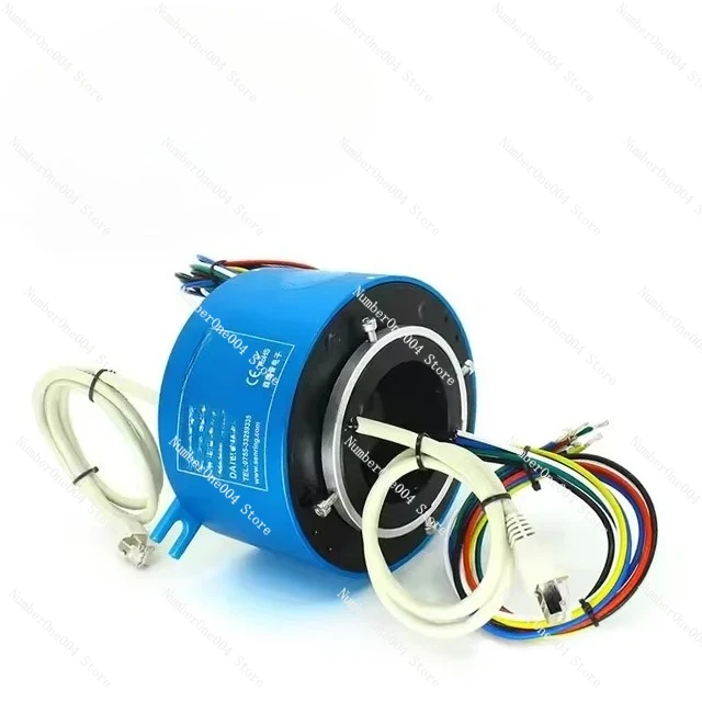 1 Channel CAT5 Ethernet Slip Ring with RJ45 Through Hole Slip Ring 6 Wires Each 10A with Aperture Size 50mm