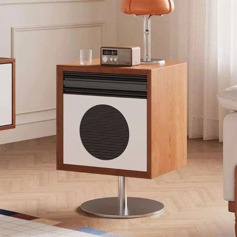 High-quality modern wooden smart bedside table with wireless charging function and drawers