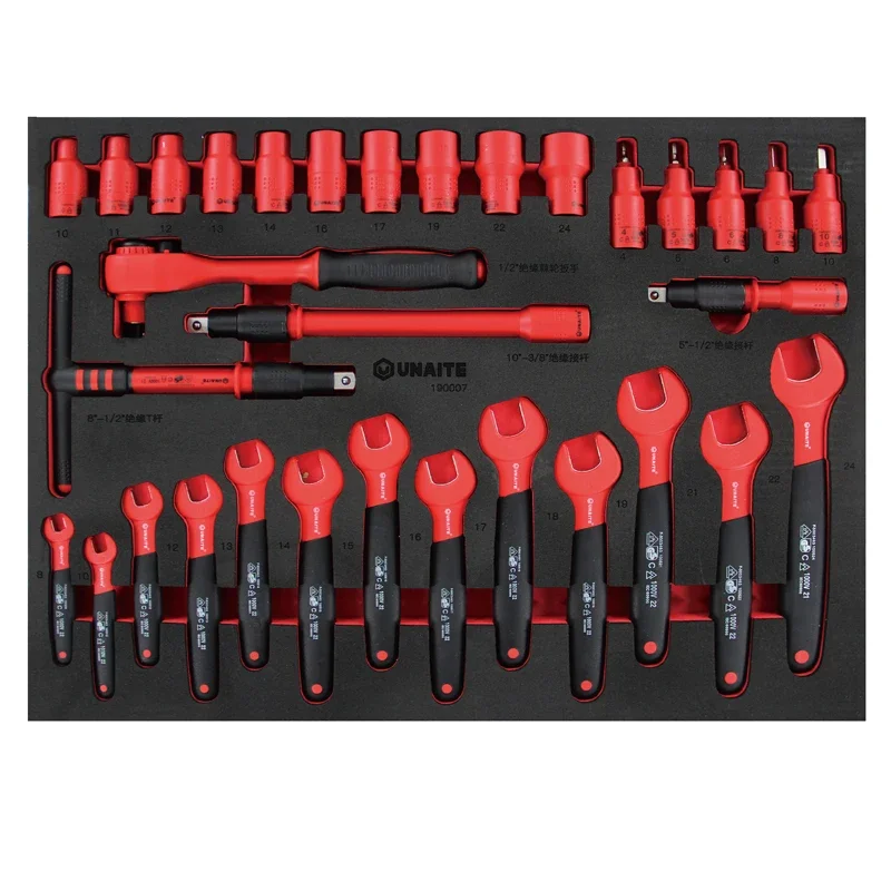 68pcs Insulated Tool Set Electric Vehicle Maintenance Tools with Tools Pro Cart Wrench/Socket/Screwdriver Insulated Tools