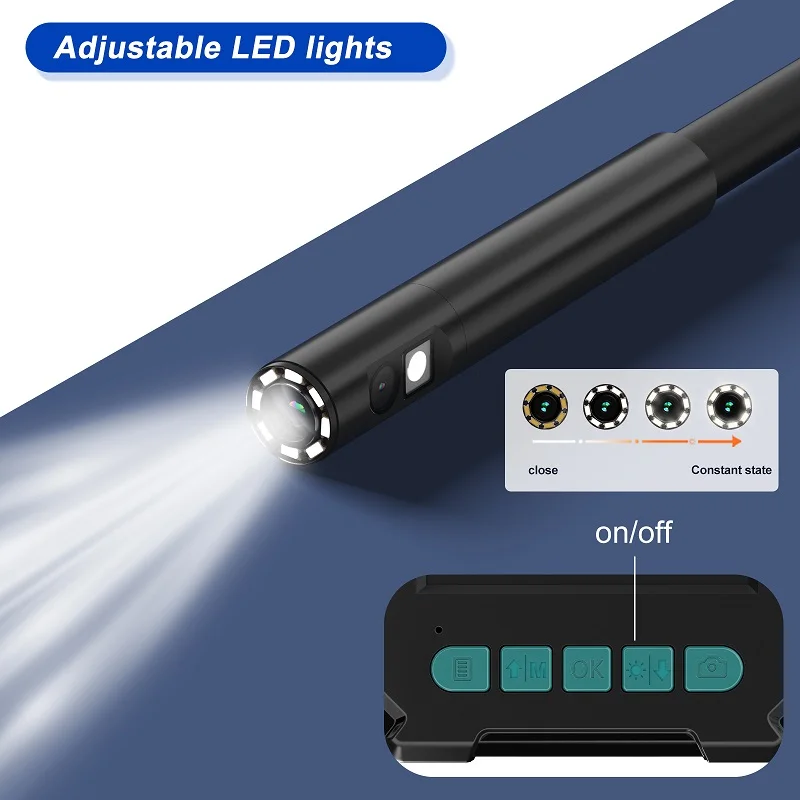 HD1080P Industrial Endoscope Camera 4.3'' Screen Single Dual Lens Pipe Inspection Borescope Waterproof LEDs 2600mAh Record Video image 6