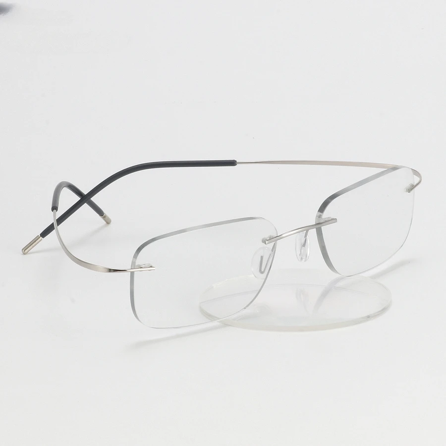 

2 g Rimless Light Weight Titanium Women Prescription Glasses Frame Men Optical Eyeglass Spectacles