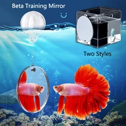 Espejo acrílico para acuario Betta, espejo redondo flotante para pecera, cuerno de flor Betta, entrenamiento ciclido, 4cm/5cm/6cm/7cm/8cm/9cm