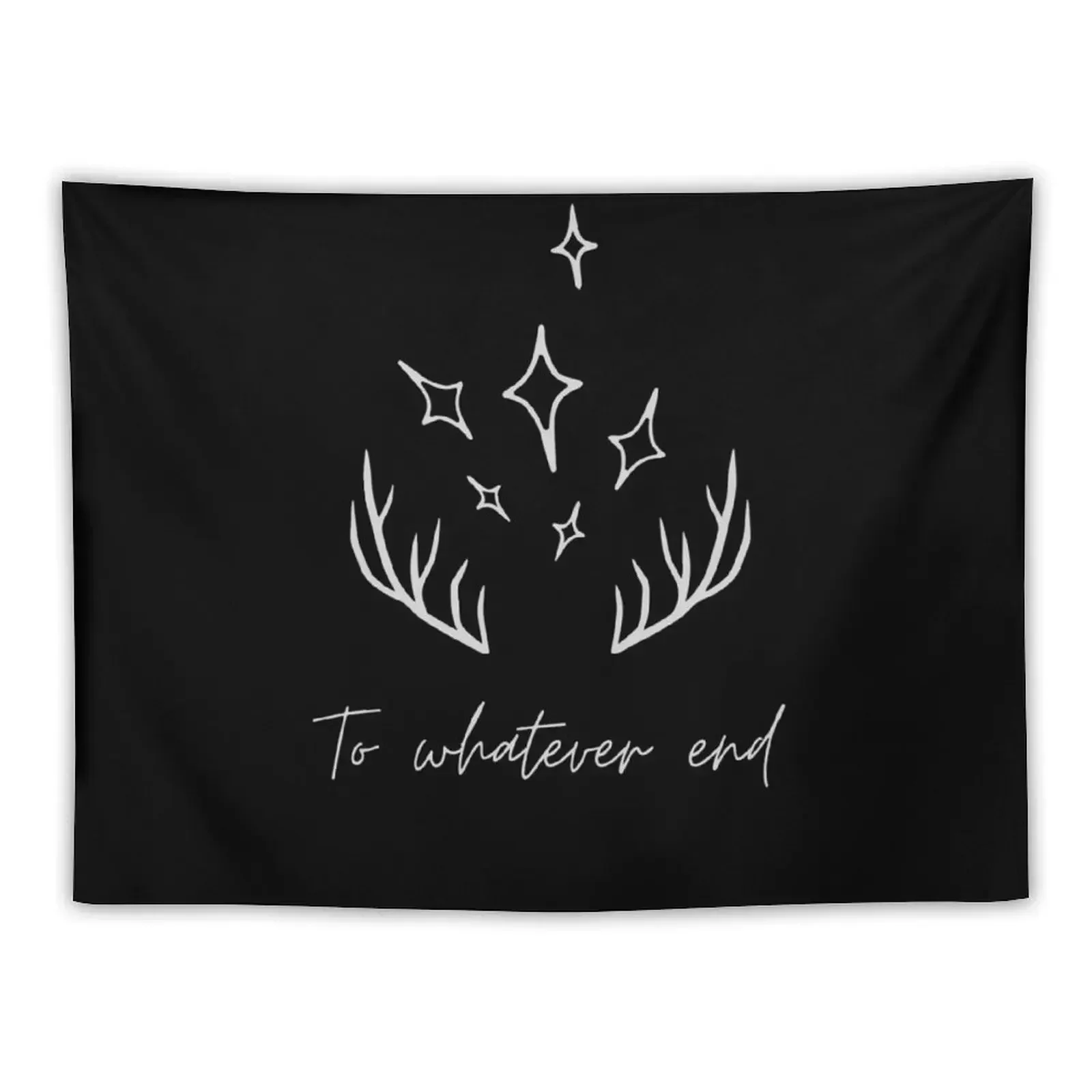 To Whatever end, grey and black, quote Throne of Glass, Sarah J. Maas Tapestry Room Decoration Accessories Hanging Wall Tapestry