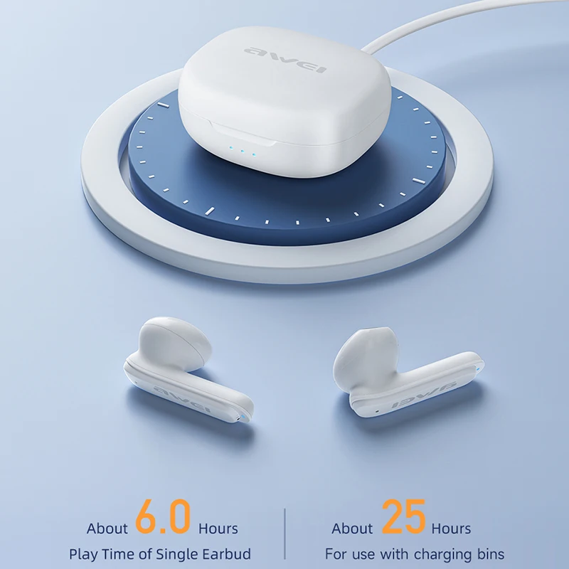 Awei T36Pro ENC наушники беспроводные наушники Bluetooth 5,3 с микрофоном ENC шумоподавление HiFi настоящие беспроводные наушники 300 мАч