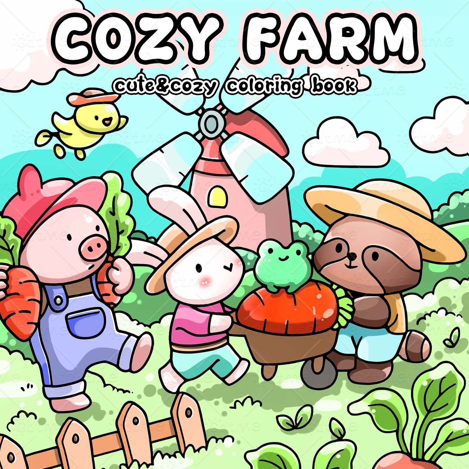 COZY FARM Bold-easy Patterns Coloring Book for Adults Cute Drawing Book Perfect Gift for Party and Birthday