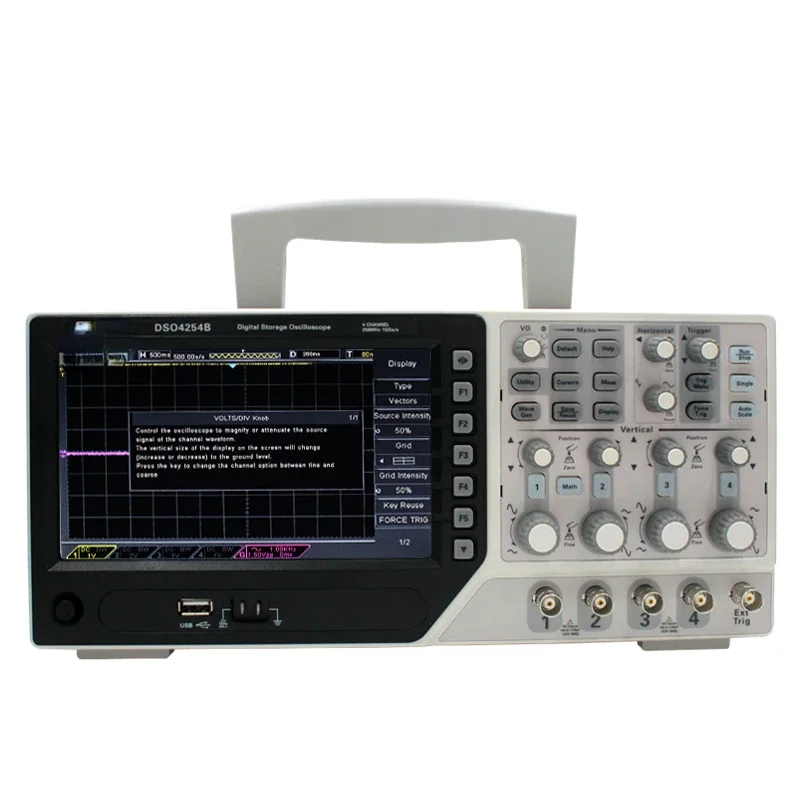 DSO4254B Digital Desk 250MHz 4 Channels 7 inch LCD Display USB AC110-220V 1GS/s Sample Rate Digital Storage Oscilloscope