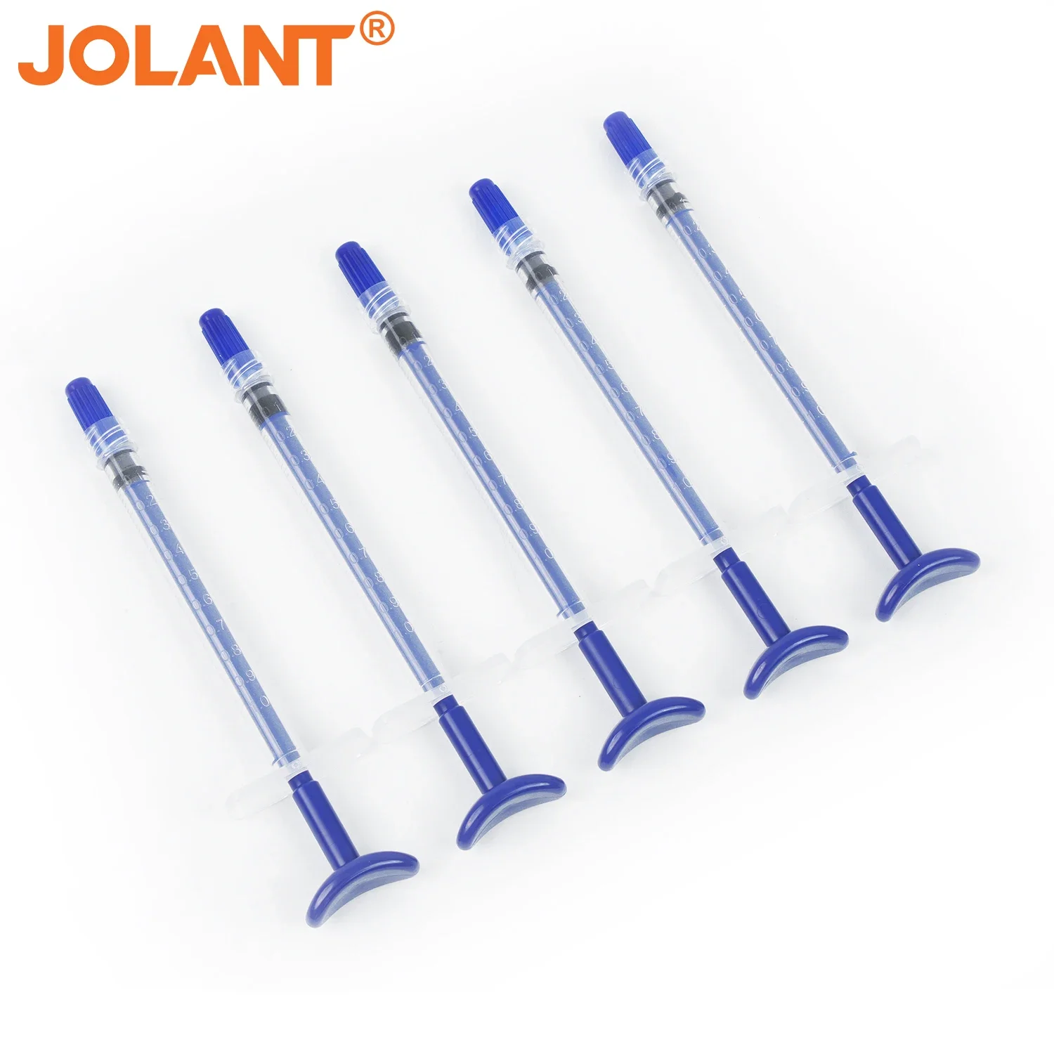 

5pcs/Pack JOLANT Dental Irrigation Syringe Blue Plastic 1ML Disposable Syringe Teeth Whitening Dental Tools